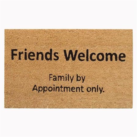 NEDIA HOME Nedia Home 33094 18 x 30 in. Friends & Family Super Scraper Coir Door Mat - Natural Tan & Black 33094